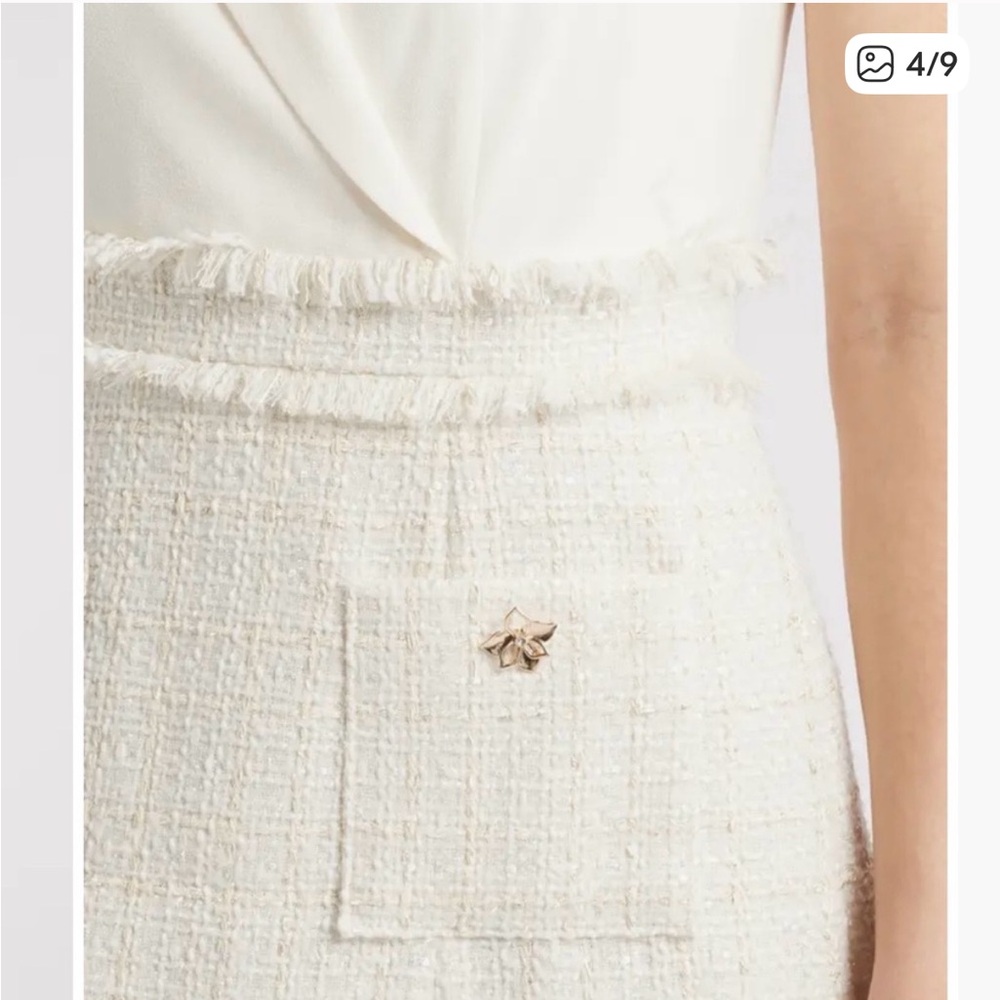 Eliza J Women's Cream Collar Sleeveless Tweed Dress NWT - Picture 3 of 5
